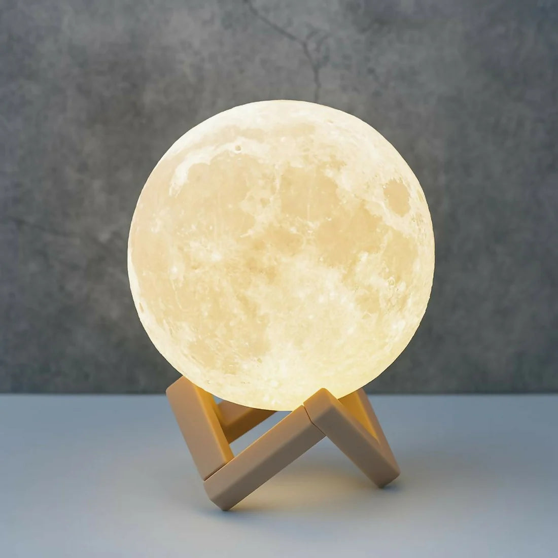 3D Moon Lamp – Warm LED Night Light For Bedroom Decor