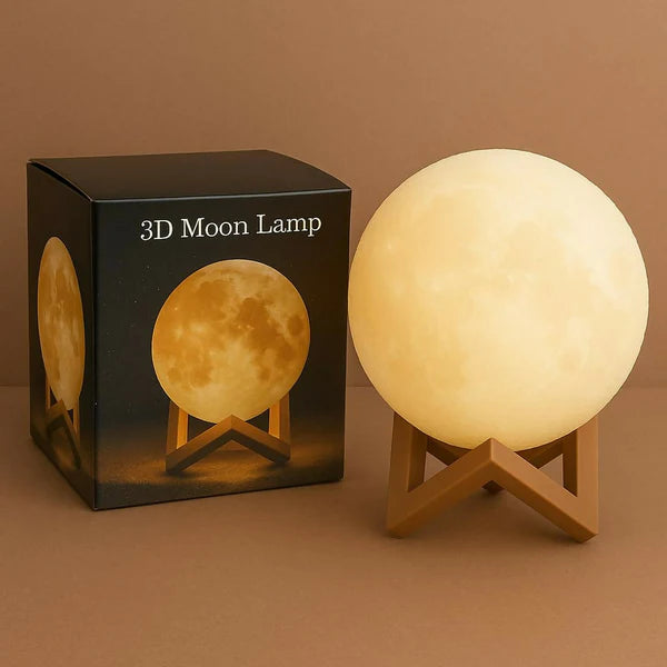 3D Moon Lamp – Warm LED Night Light For Bedroom Decor