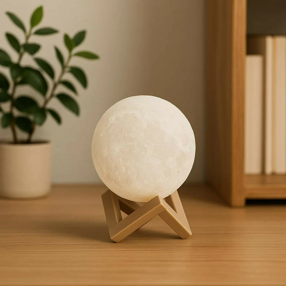 3D Moon Lamp – Warm LED Night Light For Bedroom Decor